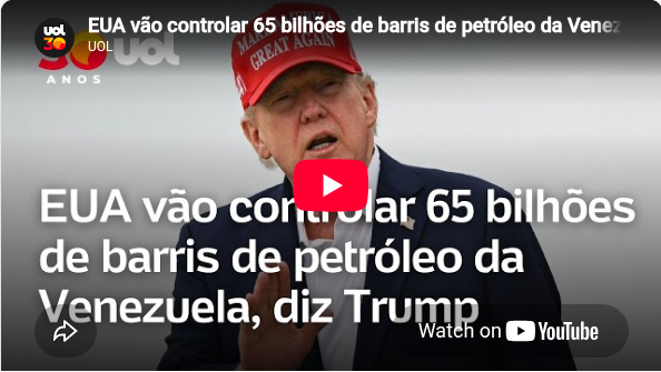 EUA vão controlar 65 bilhões de barris de petróleo da Venezuela, diz Trump